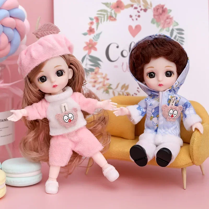 16cm Puppe 13 bewegliches Gelenk niedliches Gesicht bjd Spielzeug kleines Mädchen Kleid Make-up Spielzeug für Mädchen Geschenk