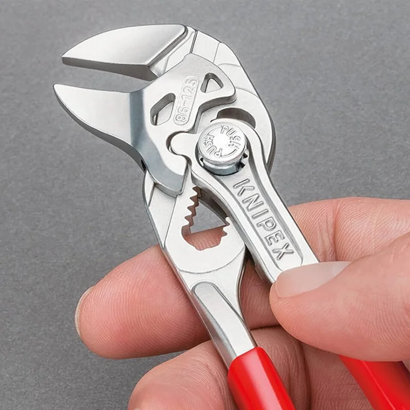 KNIPEX 86 03 125 Mini Pliers Wrench 5-Inch Fast Adjustment Chrome Steel Plier Multi-Function Gripping Holding Pressing Bending