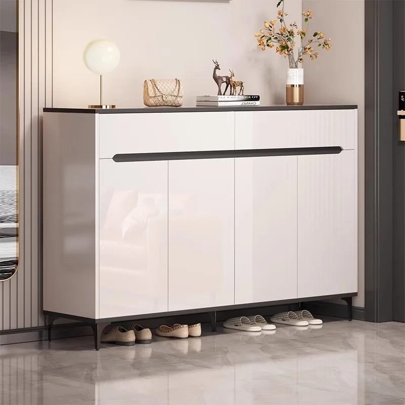 Shoe cabinet, large capacity against the wall at entrance of the household, and storage in the porch cabinet. Balcony locker