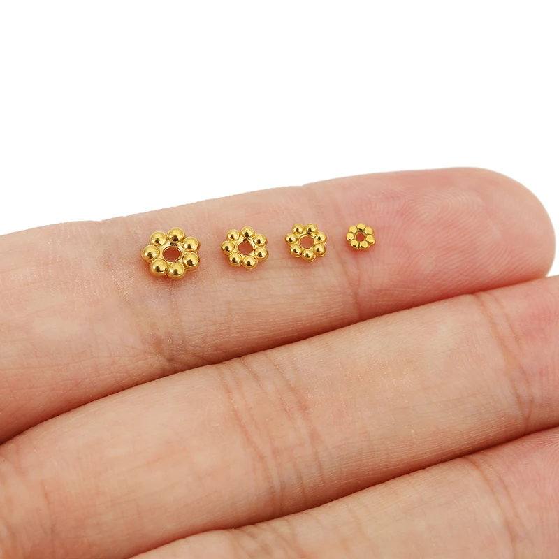 30 قطعة أبدا تتلاشى الفولاذ المقاوم للصدأ الخرز السائبة مجموعة 3 مللي متر 4 مللي متر 5 مللي متر 6 مللي متر PVD فضفاض خزر عازل Diy بها بنفسك مجوهرات قلادة سوار صنع