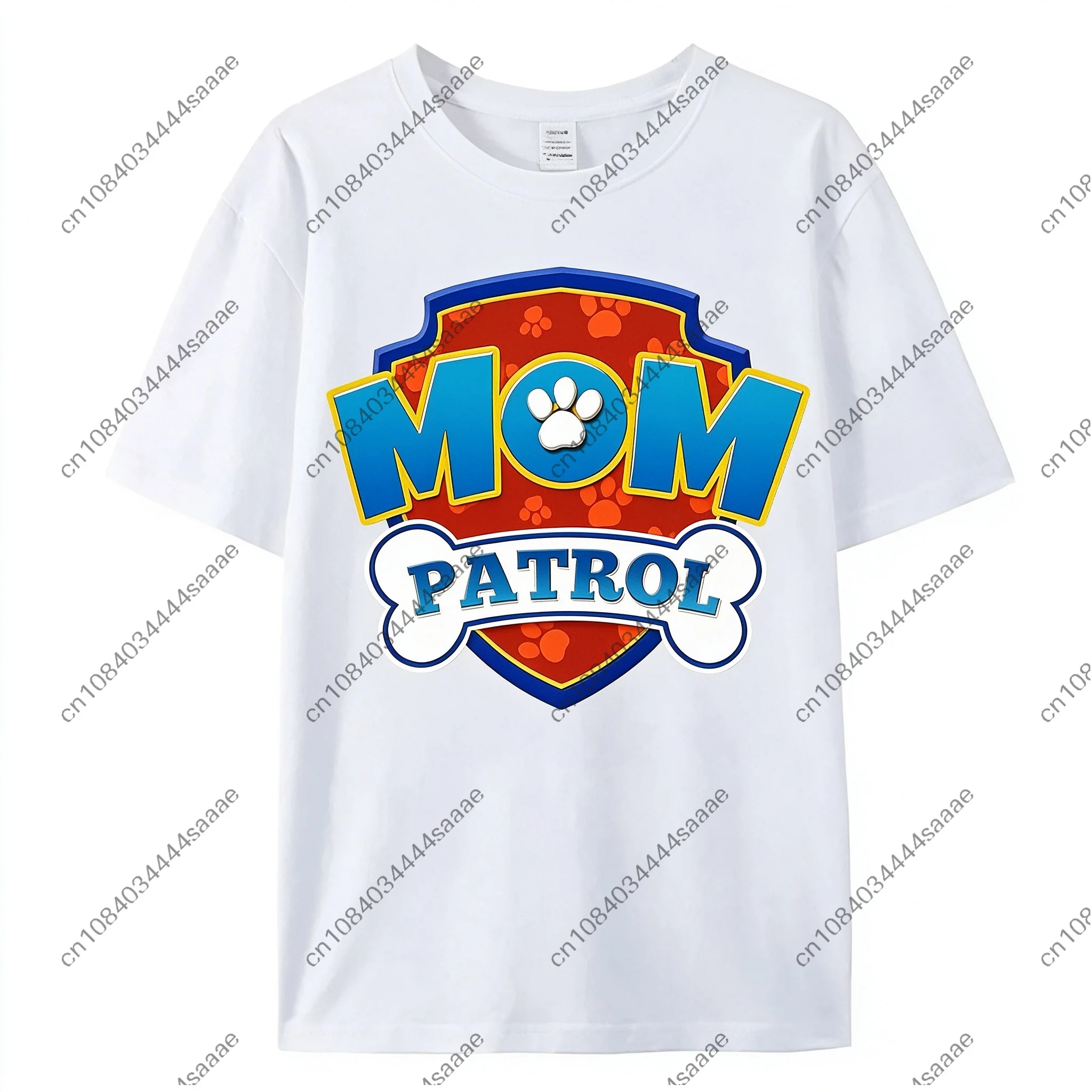 Paws Patrols Adult Dad Mom T-Shirt Tops Man Woman Summer Parent-child Clothing Tee Family Clothes Cartoon Anime Birthday Gifts view 3