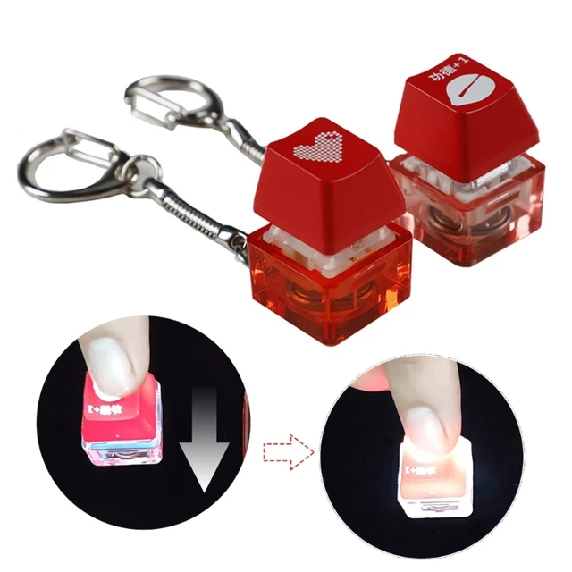 Clicky Keychain Mechanical Switches Tester LED Light Red Keycap Stress Relief AliExpress