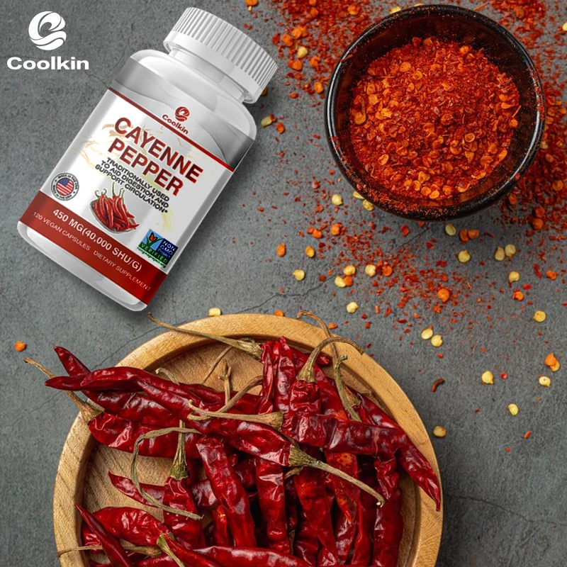 Cayenne Pepper Capsules - Supports Cardiovascular Health, Promotes Blood Circulation, and Digestive Health