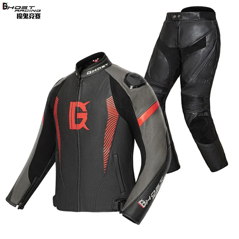 

GHOST RACINGmotorcycle Jacket Riding Clothes Locomotive Leather Racing Clothing Men and Women Anti-fall Knight Four Seasons Suit