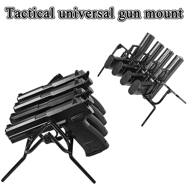 

General Scratch-Resistant Material Tactical Pistol Mount Vinyl Coated Pistol Display Rack For Military Fans Shooting Enthusiasts