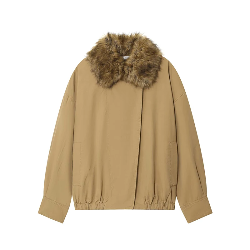 

Женские куртки-бомберы, пальто, модные куртки с воротником из искусственного меха, осенне-зимняя женская верхняя одежда, шикарные топы