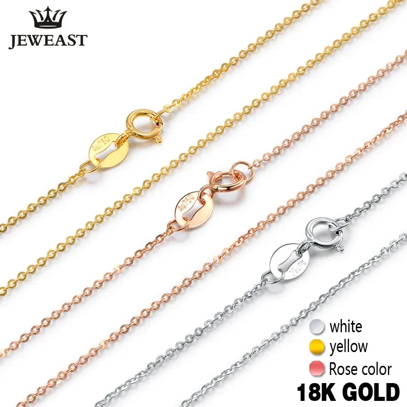 

18k Pure Gold Necklace Female Women Girl Gift New Snake Chain Diamond-jewelry Wedding Party Upscale Real Solid 750 Discount Hot