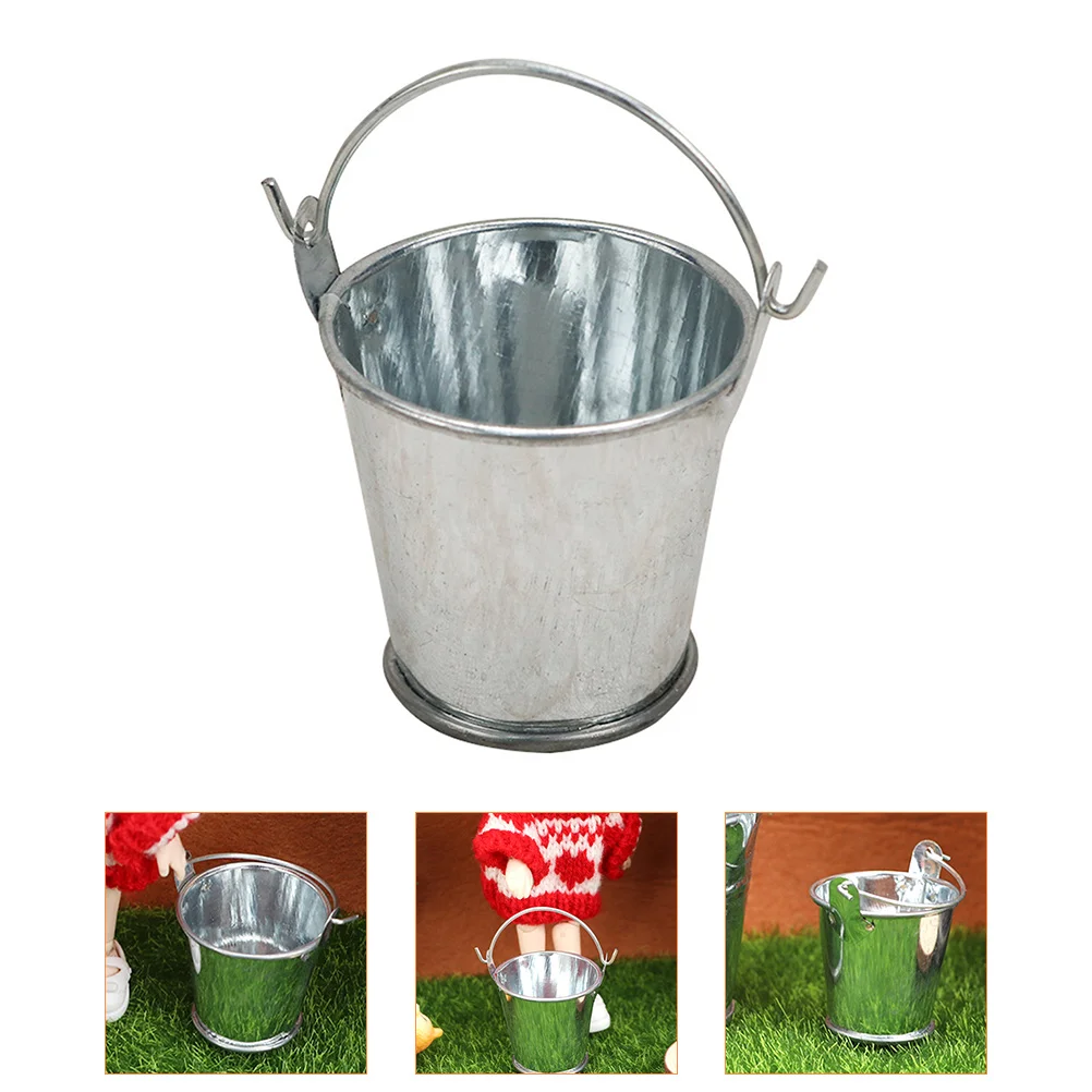 House Tin Bucket Small Model Tiny Ice Container Large Miniature Bar Accessories Models Iron Decors