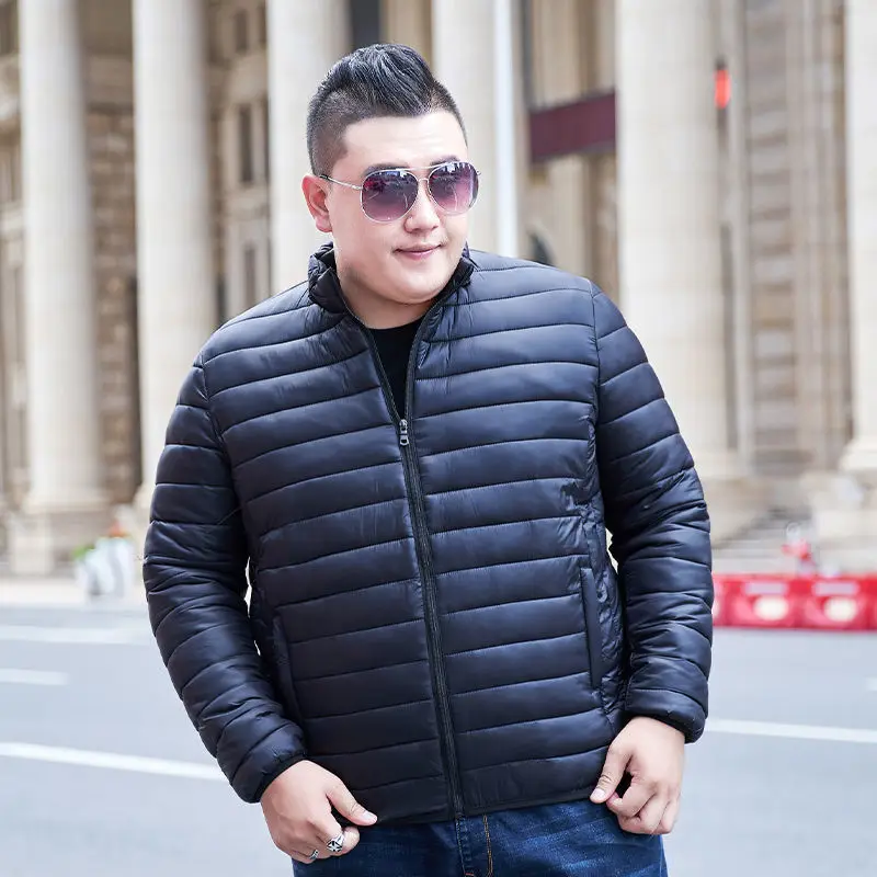 Winter  Young and Middle-aged Couples with The Same Solid Color Plus Fat Plus Loose Casual Light Large Size Cotton-padded Jacket