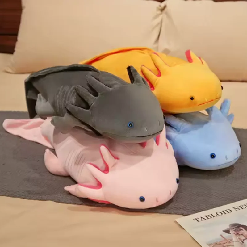 

Colorful Big Axolotl Doll Cute Newt Salamandra Plush Toy Soft Underwater Animal Pink Yellow Grey Blue Children Birthday Gift