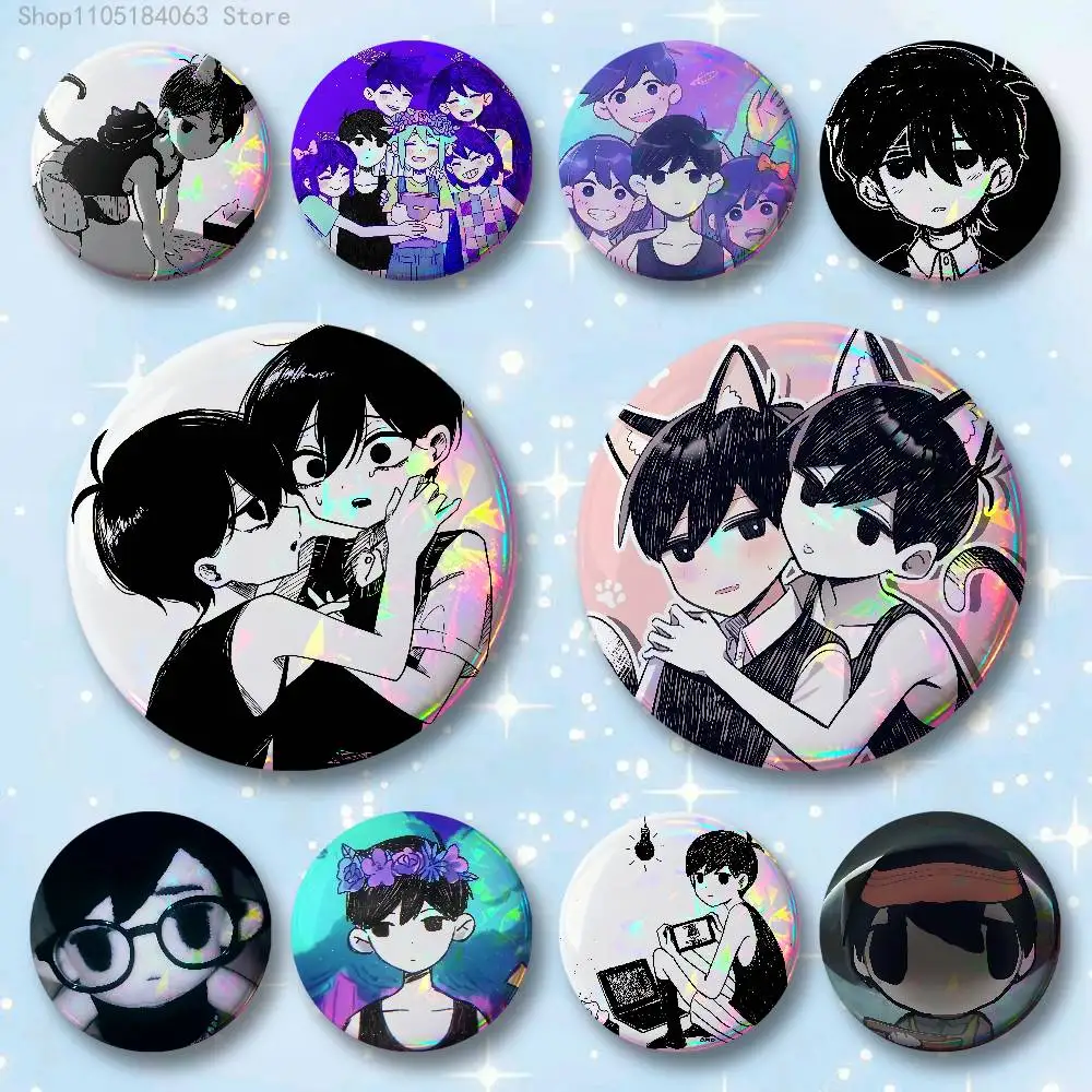 

Game Omori Sunny Mewo Badges 25 32 44 58 75 mm Round Cosplay Pin Bag Decor Fans Collect Friends Gifts Brooch Souvenir