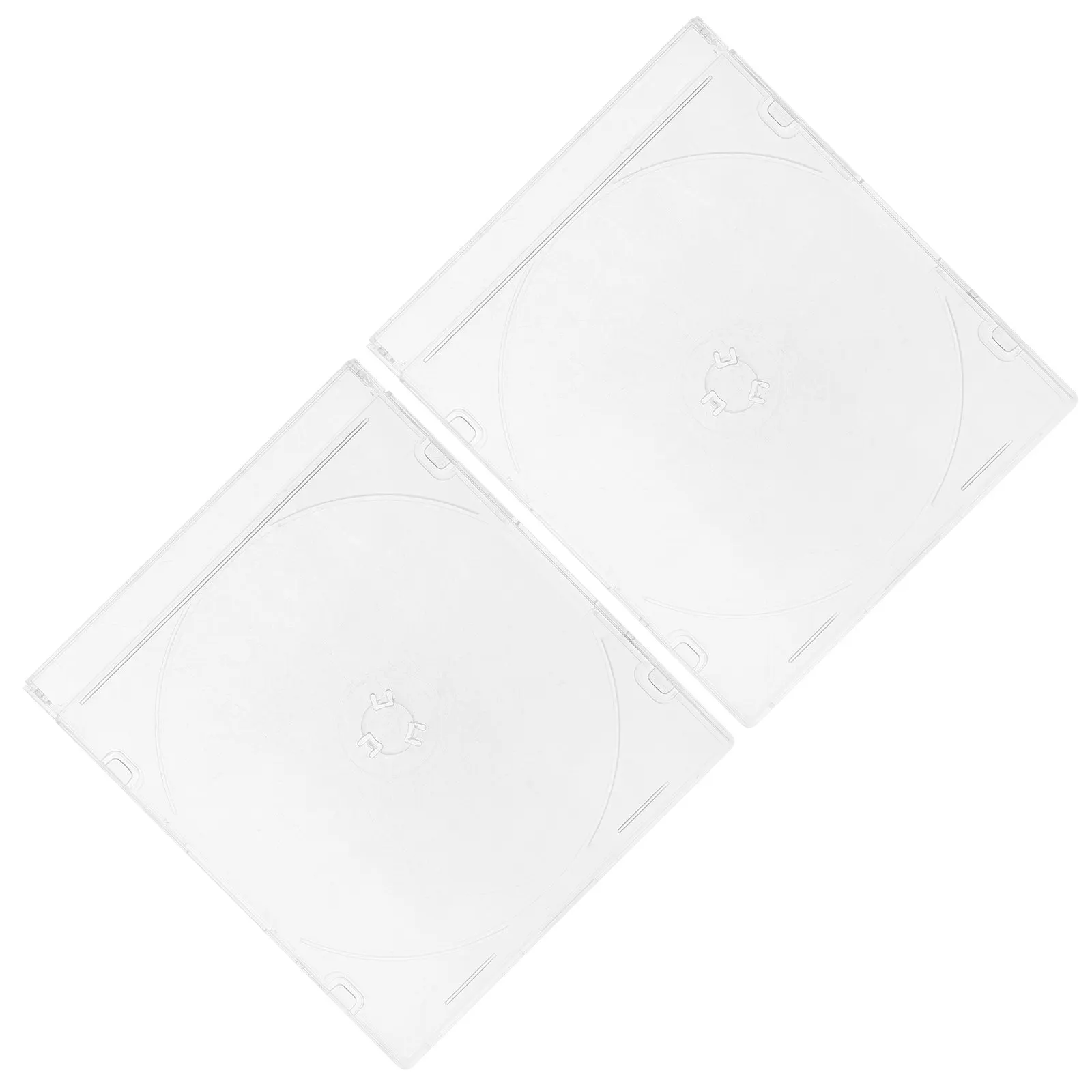 2Pcs Acrylic Cd Storage Case Transparent Polished Edge Safe Burr Free Lightweight Compact for Cds Dvds Games Pc Discs Travel