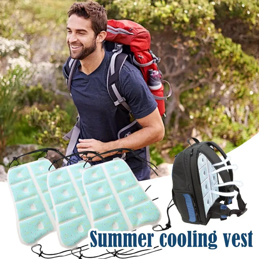 PCM Cooling Backpack Ice Pad With Rope Summer Cooling Material Cooling Vest Pad Cold Safe Vest Adjustable Backpack E4A5