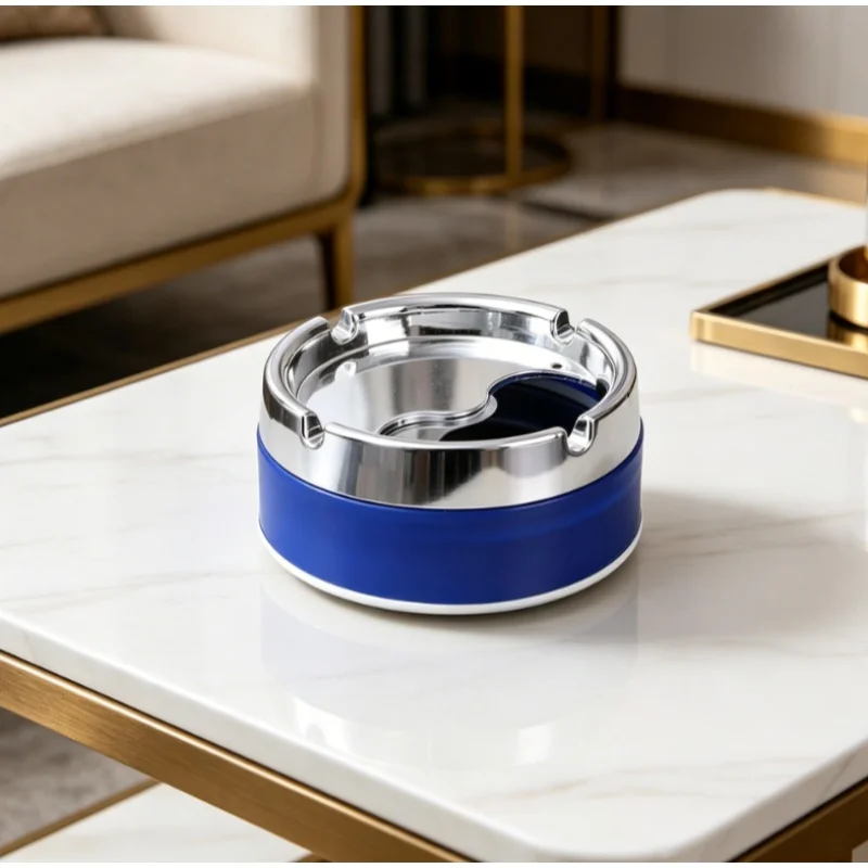 9cm Car Mounted Sealed Rotary Ashtray with Lid Easy Clean Cigarette Ash Ashtray Thickening U-Card Slot Dust Windproof