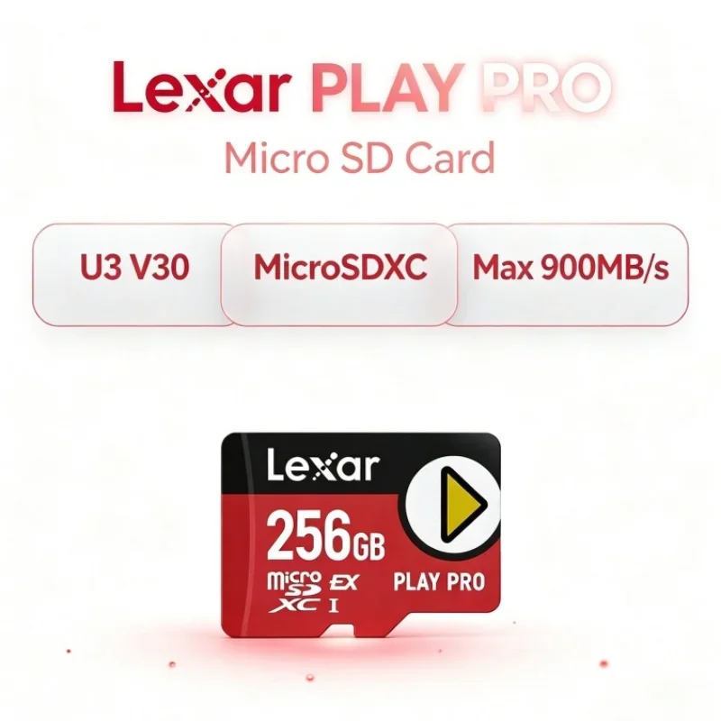 Lexar PLAY PRO MicroSDXC Express Card 256GB 512GB 1TB Max 900MB/s V30 U3 C10 A2 High Speed Memory Card Game Optimised for Tablet