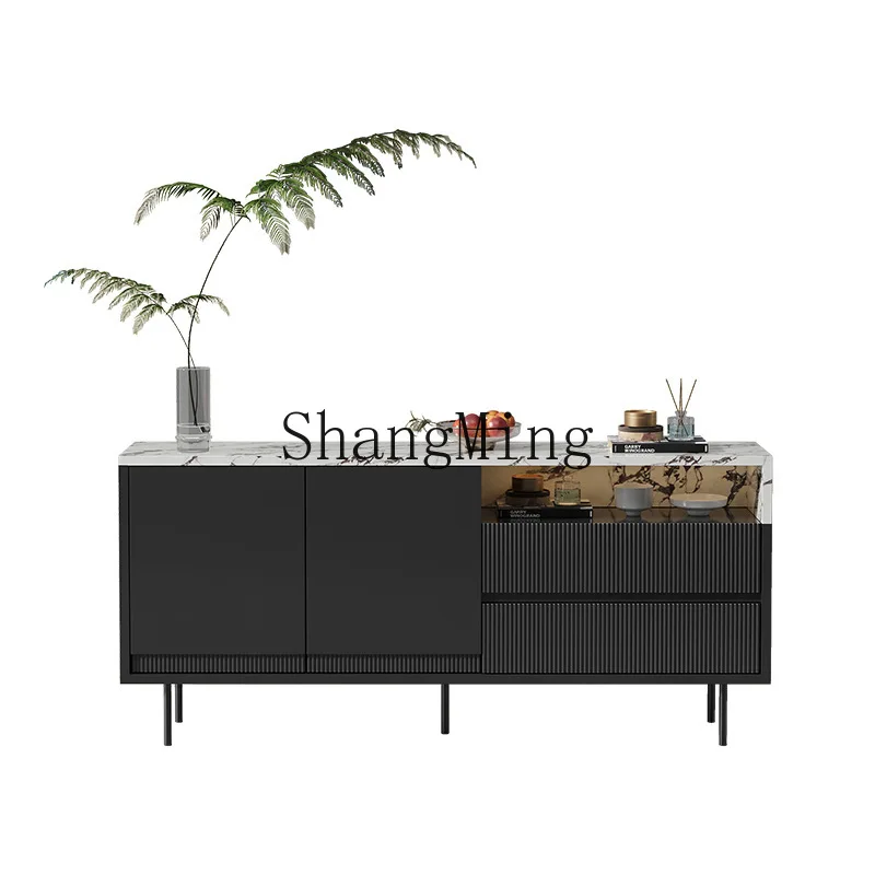 

ZYY Exquisite Superior Minimalist Entry Entrance Cabinet Villa Living Room High-end Marble Dining Side Locker