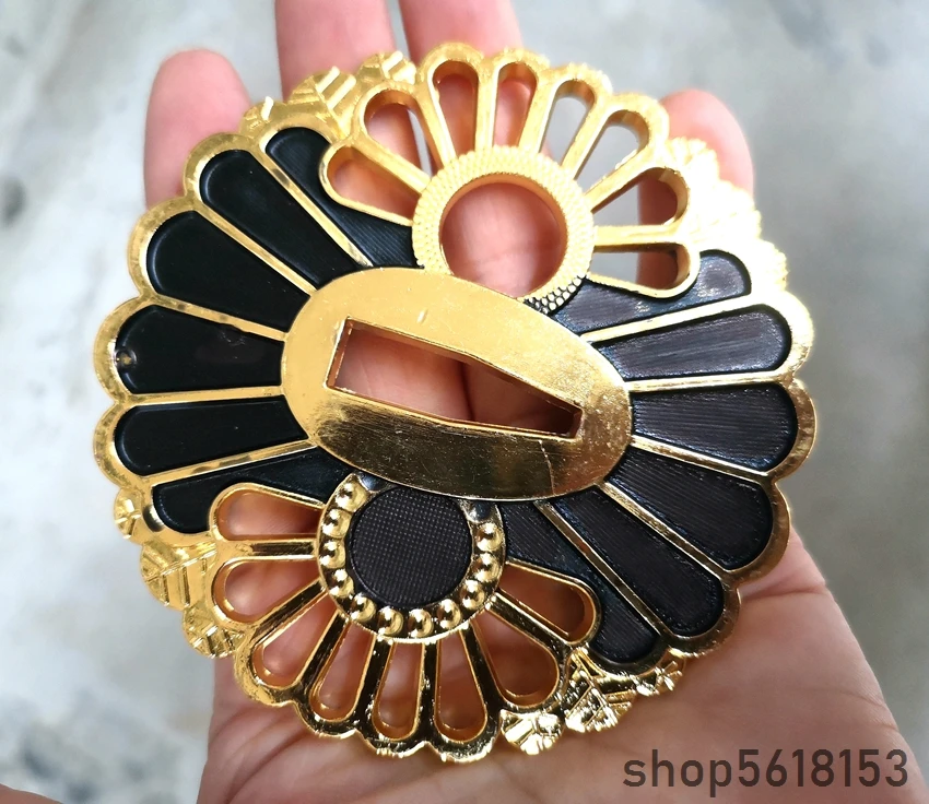 Hige alloy two color flower tsuba For Japanese katana wakizashi tanto