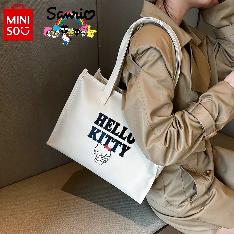 Miniso Sanrio New Women's Handbag Fashionable and High Quality Girls' Shoulder Bag Fresh and Large Capacity Women's Shopping Bag