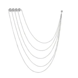 Korean Crystal Multilayer Long Tassel Chain Brooch for Women and Men Wedding Party Collar Pins Luxulry Jewelry Accessories