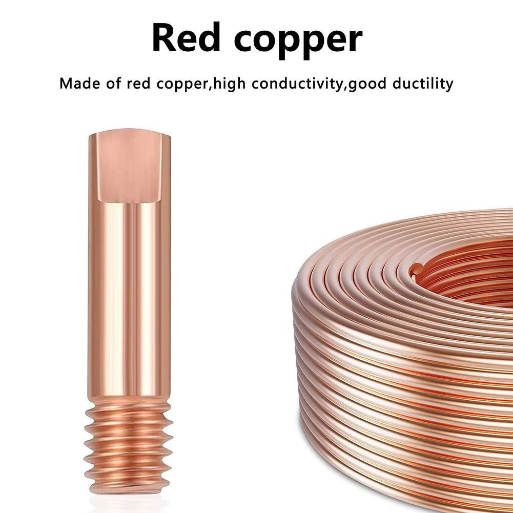 10PCS Copper Welding Contact Tips for 15AK For Mig MAG Torch 0 030 and 0 040 Aperture for Enhanced Electrical Conductivity