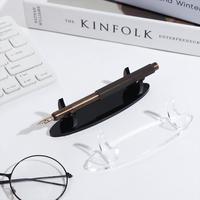 Desk Pencil Holder Acrylic Pen Holder Transparent Clear Pen Display Stand Stationery Black Fountain Pen Rack Makeup Brush Rack