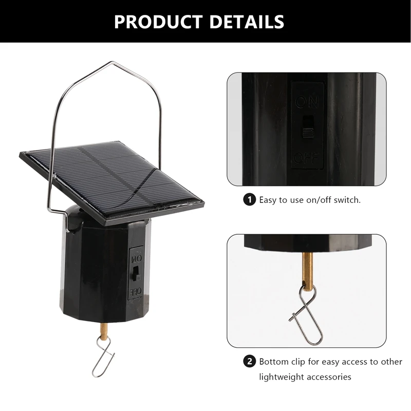 PORK-Solar Hanging Display Motor Rotating Small Motor Solar Energy Wind Spinner Motor Multi-Purposes Rotatable Hook 2Pcs