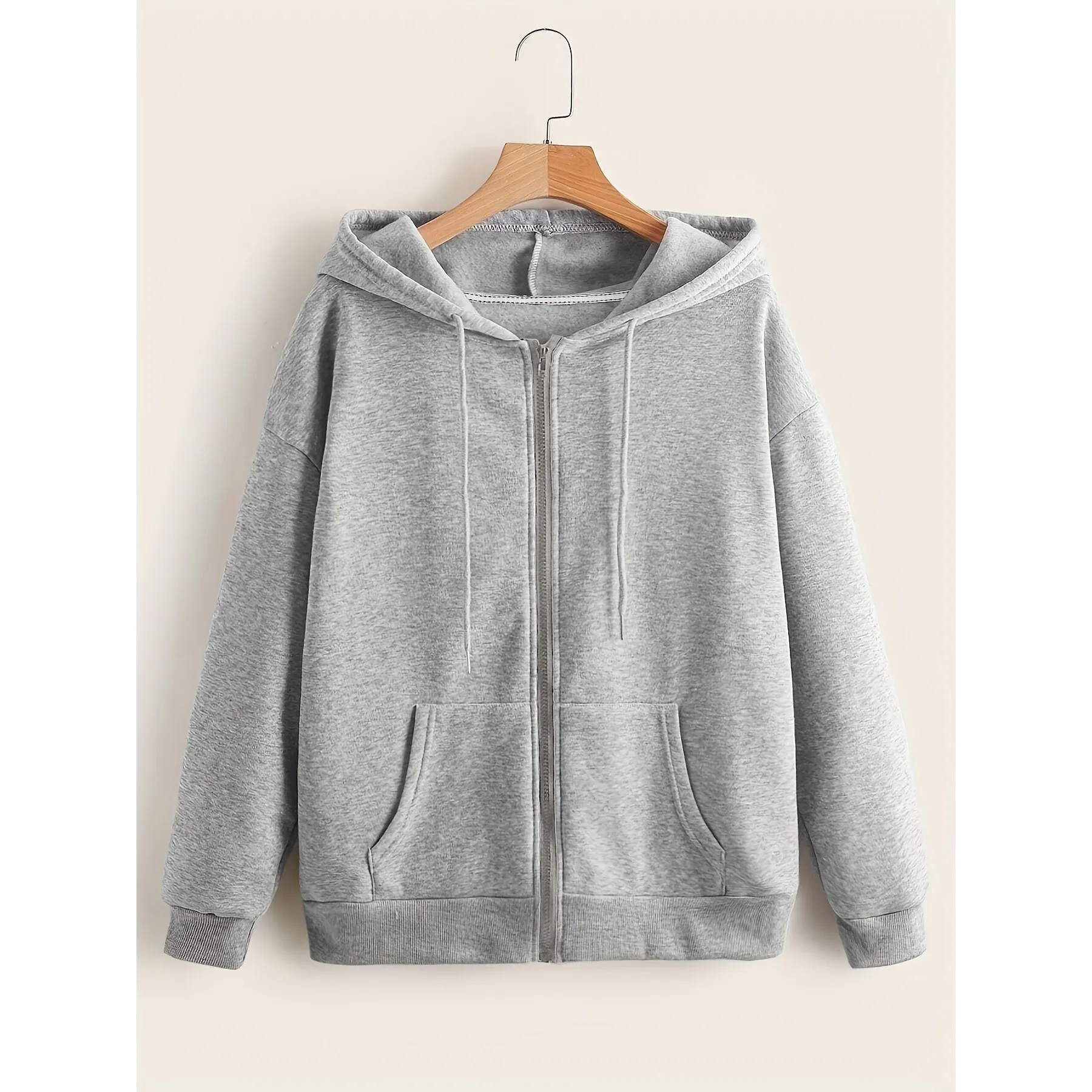 

Simple Zip Hoodie Women's Casual Comfortable Fit Spring Fashion Basic Zipper Hooded Sweatshirt Female Spring Season Animal Pa...