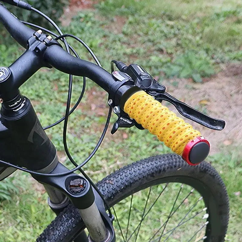 Cinta de manillar de PU antideslizante para ciclismo, envolturas de mango antideslizantes resistentes al desgaste, tapones para extremos de ciclismo de carretera para un paseo cómodo