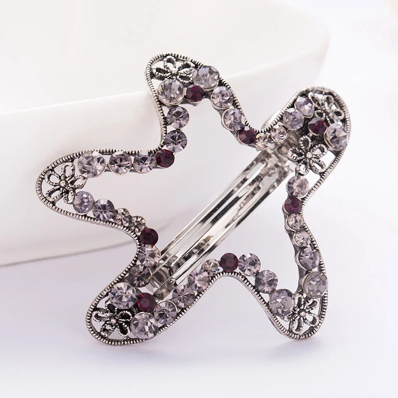 ALTOBEFUN New Fashion Women Crystal Floral Barrettes For Ladies Hair Clips Girls Elegant Jewelry Bridal Hairpins AE028