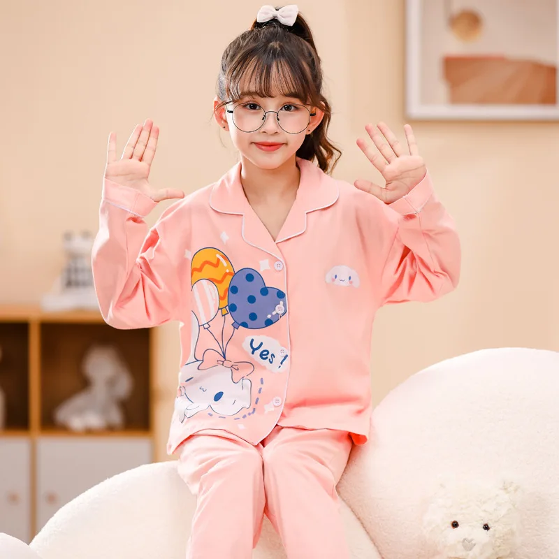 Cute Kuromi Girls Pajama Sets Harajuku Lovely Cartoon Print Night Clothes Set Soft Suitable Comfortable Indoor Costume Autumn