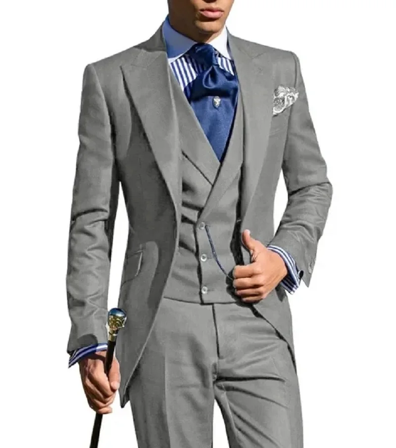 

Costume Homme Tuxedos Groom Wedding Men Suits Tuxedo Terno Masculino De Pour Hommes Blazer(Jacket+Pants+Vest)