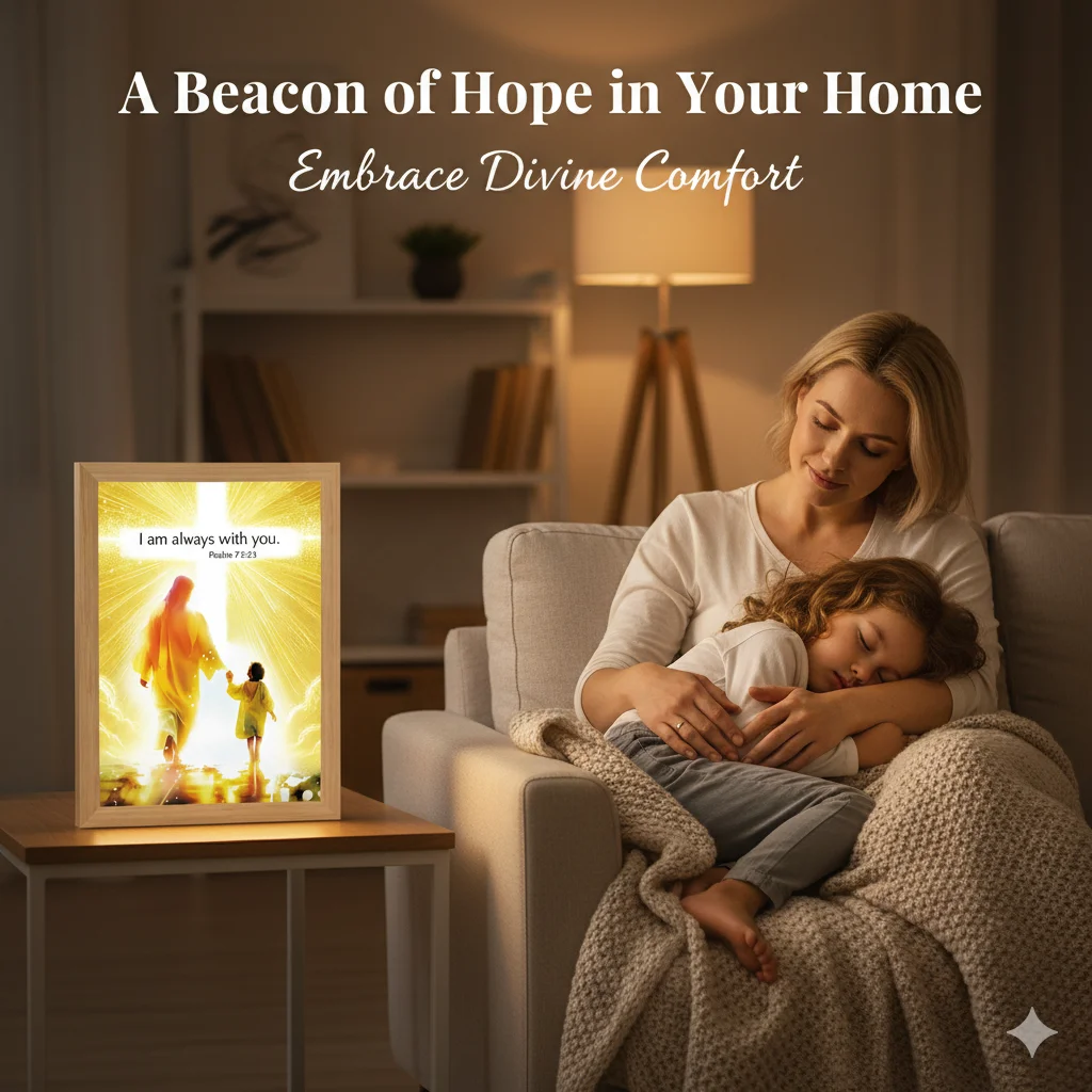 New Lumin Works Jesus LED Lamp “I Am Always With You” Wall Art Light 4D Decor Painting Perfect Inspirational Gift Bedroom Chur