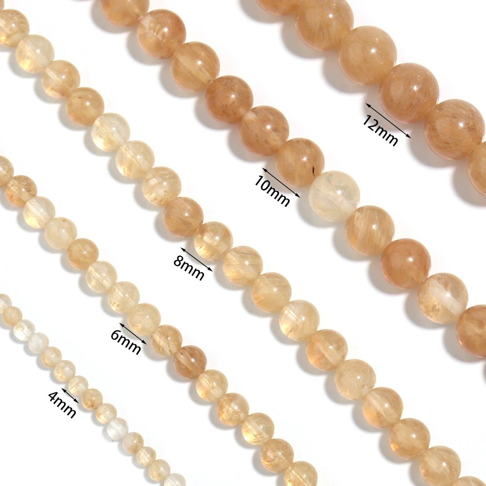 1 Strand Natural Smoky Quartz Stone Beads Round Loose Brown Quartz Beads 4-12mm for DIY Bracelet Necklace Jewelry Making Stuff