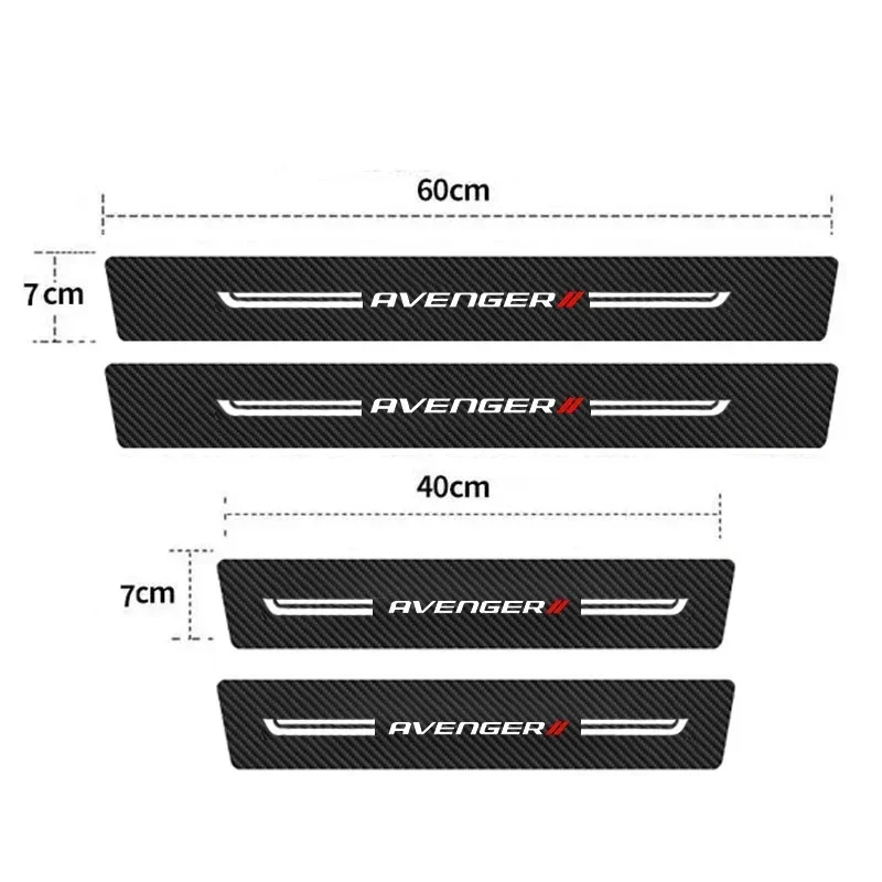 Car Door Sill Threshold Scuff Plate Anti Scratch Trunk Bumper Guard Decals for Dodge AVENGER Badge Door Pedal Strips Accessories