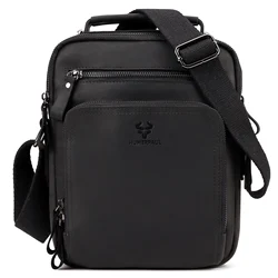 HUMERPAUL Men's Cowhide Shoulder Bag Casual Crossbody Bags Full Grain Leather Multifunctional Ipad Messenger Handbag Quality