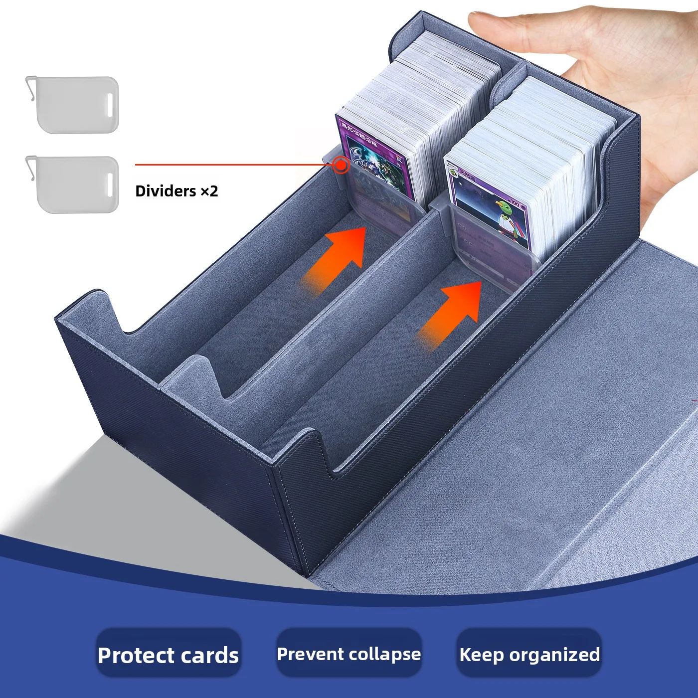 صندوق تخزين بطاقات Yu-Gi-Oh ذو سعة كبيرة جدًا، حافظة منظم لبطاقات الألعاب على الطاولة قابلة للجمع