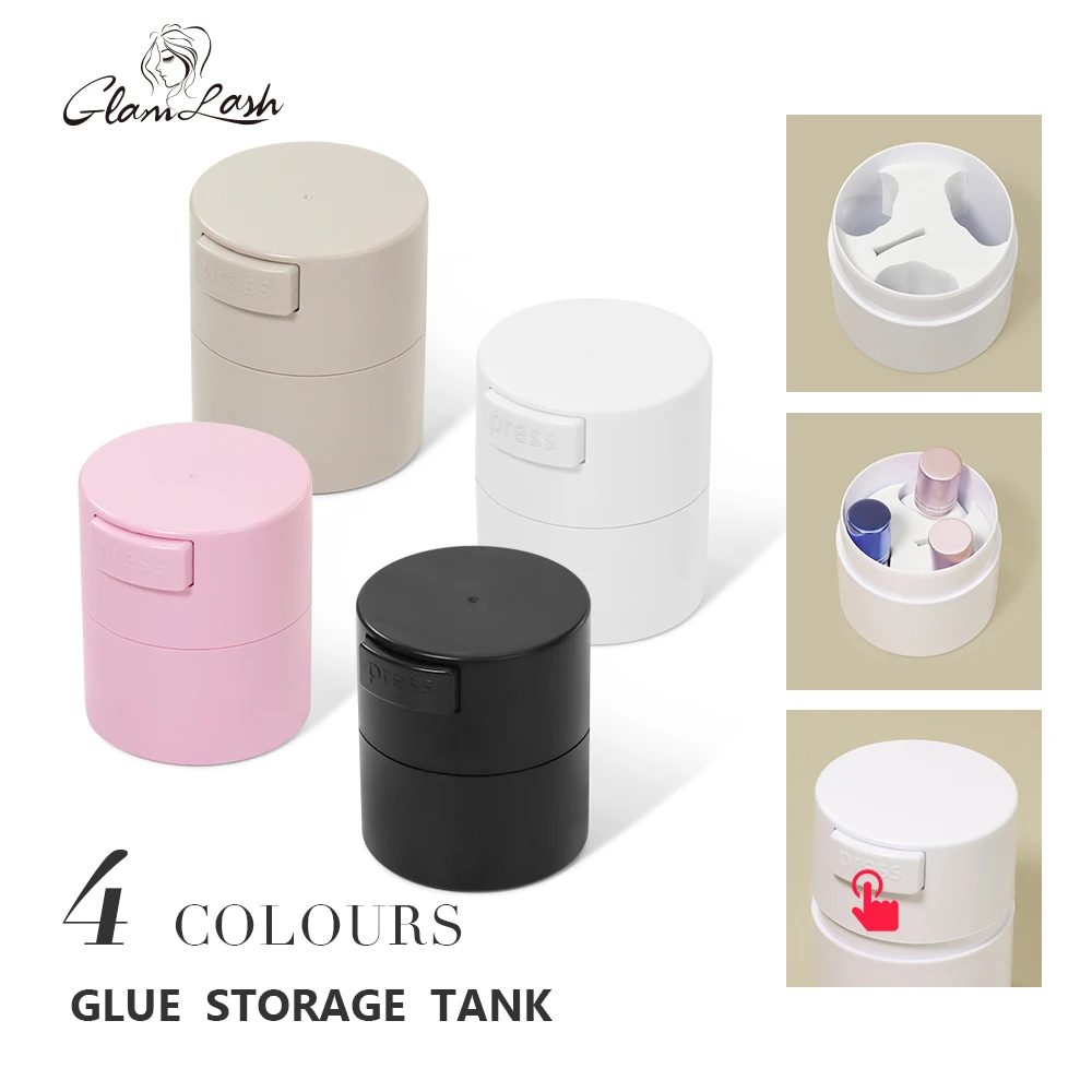 GLAMLASH Eyelash Glue Storage Tank Container Adhesive Stand Activated Carbon Sealed Storage Holder Container Adhesive