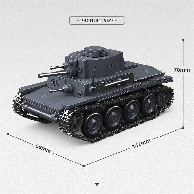 World War II ทหารรุ่น 38T-A light tank ประกอบบล็อกอาคารเด็ก 6-12 ปีของเล่น moc ครึ่งรถของขวัญ