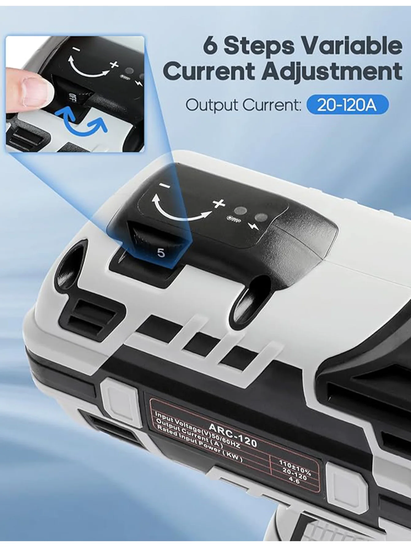 ماكينة لحام محمولة 110 فولت ماكينة لحام القوس المحمولة IGBT العاكس تعديل التيار المتغير (20-120Amp) مع لحام إلى