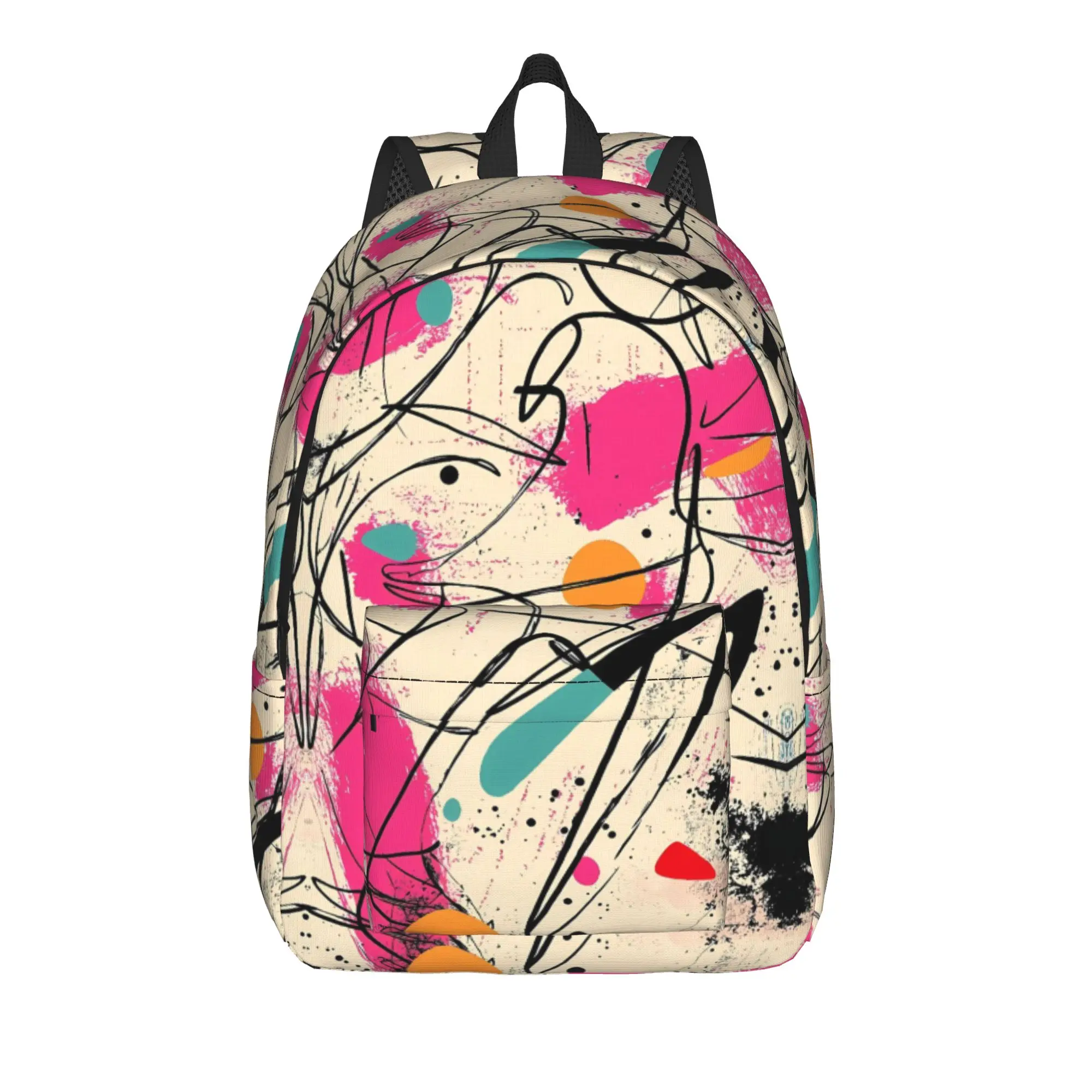 Graffiti Minimal Line Anime Backpack Colorful Geometry 3D Print Backpacks Student Unisex Durable School Bags Colorful Rucksack