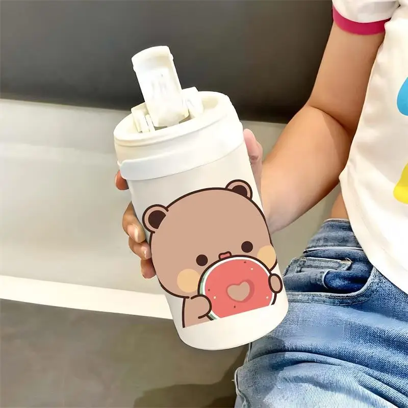 Small Panda Bubu And Yier Cartoon 306 Stainless Steel Water Cup Large Capacity Insulated Cup Portable Lovely Coffee Cups Gift