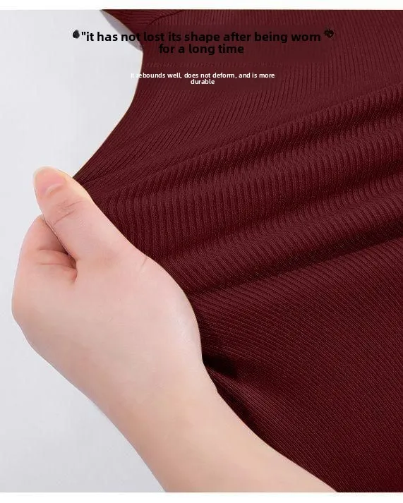 Sommer Neue Sexy Kurzarm T-shirt Grundlegende V-ausschnitt Einfarbig Basis Shirt Atmungsaktive Freizeit Outdoor Leichte Gewinde Top – Detail 6