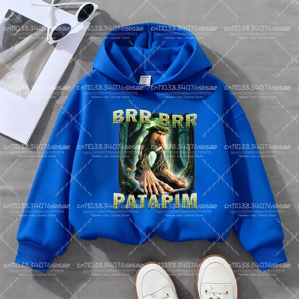 الفتيان والفتيات البلوز الدافئة متعة الإيطالية Brainrot شخصية 2D الأطفال مقنعين البلوز الخريف الشتاء الدافئة المألوف