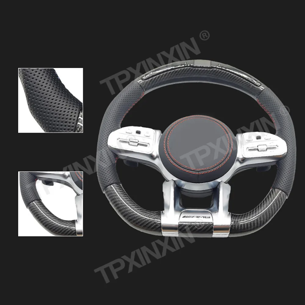 Suitable For Mercedes-Benz E-class G-class C-class S GLC GLE Old Model Changed To New AMG Carbon Fiber Sports LED Steering Wheel