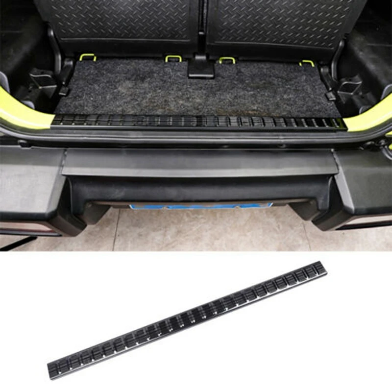 Car Rear Trunk Cover Tailgate Inner Guard Rear Bumper Scuff Sill Plate for Suzuki Jimny JB64 JB74W 2019 2020 Black