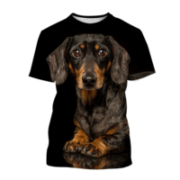 New Fashion Dachshund 3D Printed T-shirt Men's and Women's Casual Short-sleeved T-shirt