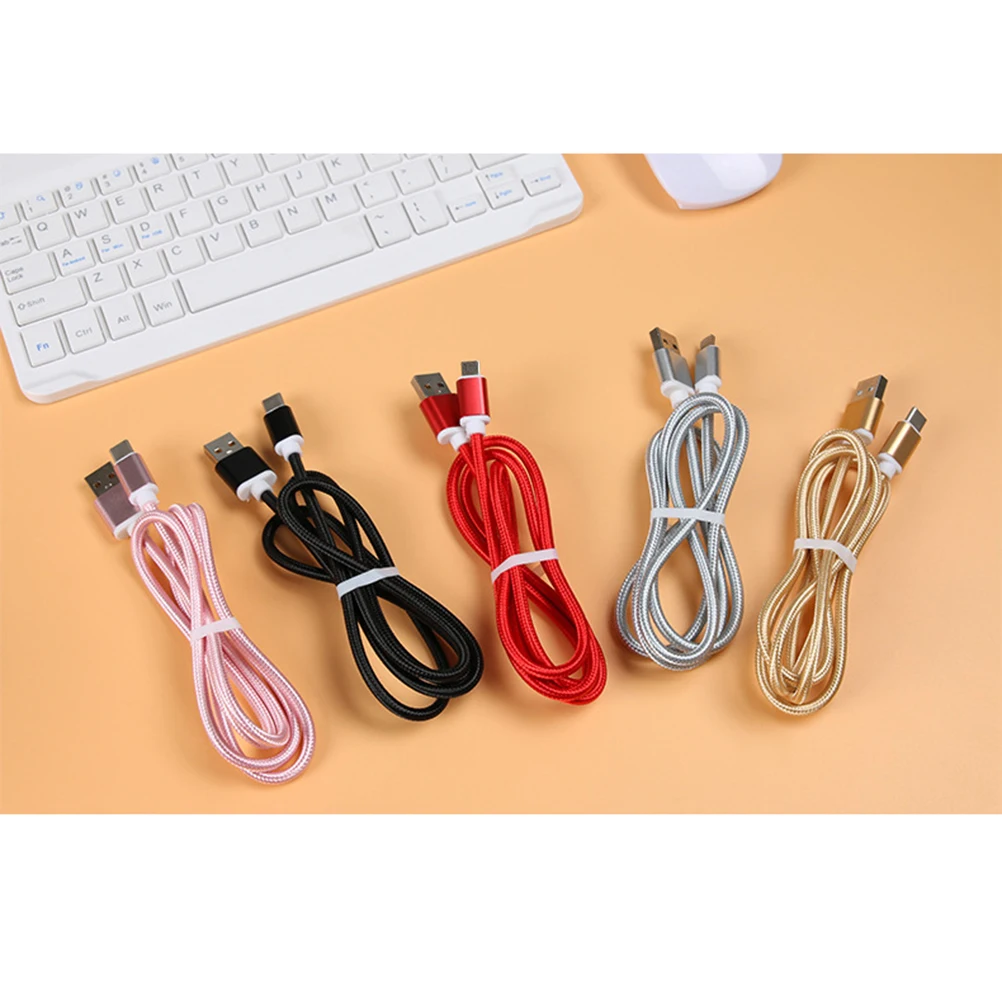 

Type C Data Cable USB Type C Charging Cable Silver 1M Long Durable Nylon Braided Seamless Molded Premium Quality