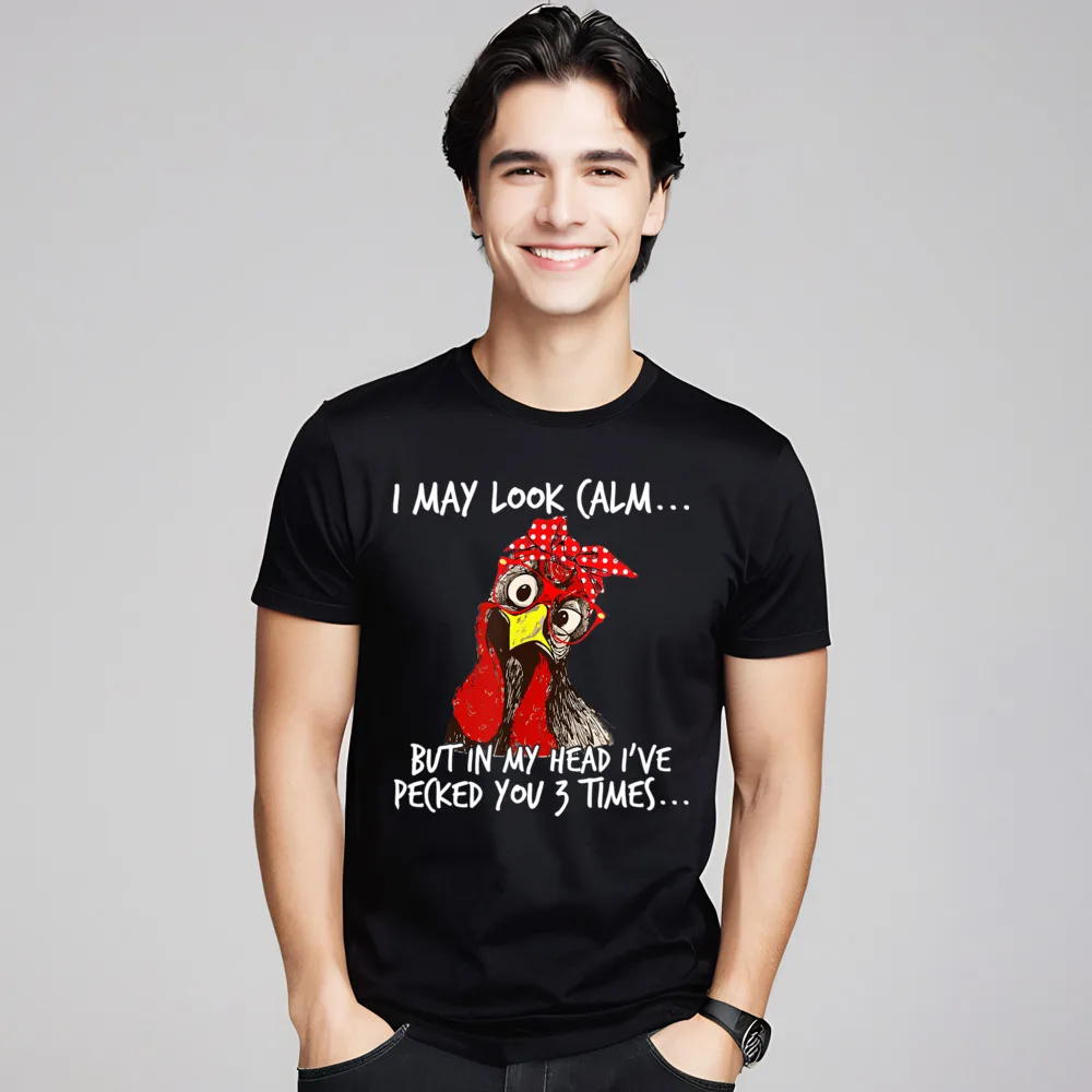 

Funky Mens T Shirt I may look calmBut in Funny Tees Premium Cotton Crewneck Short Sleeve Slogan Tee Shirts Lovers Day