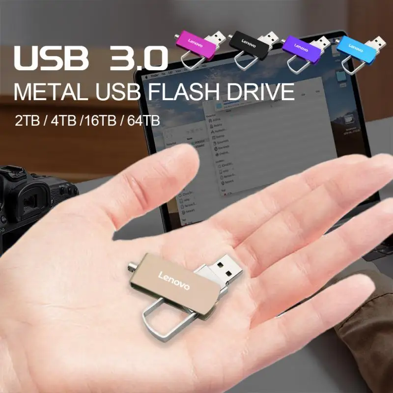 Lenovo-Unidade Flash USB Original, Mini CLE Memory Stick, Pendrive de 16TB, USB 3.0, Pendrive de 4TB, Pendrive de 64TB, Notebook, Computador