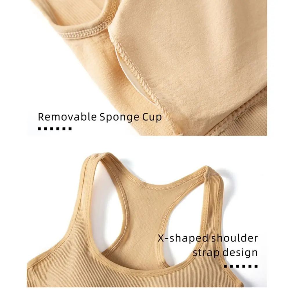 

2 Pieces Seamless Workout Outfits High Waist Short Ribbed Crop Matching Active Set Round Neck Sport Bra Yoga Tank Sets Biker